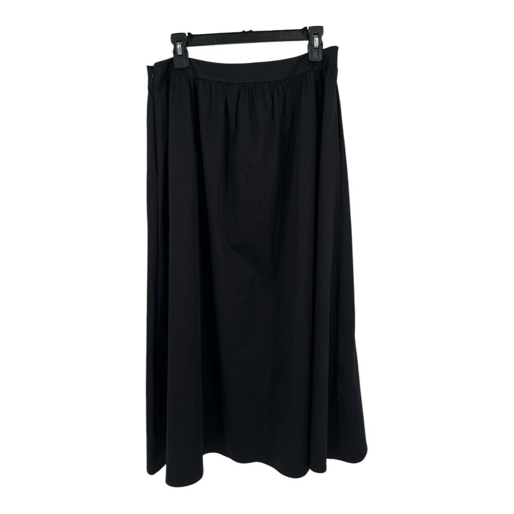 Ming Wang skirt gathered cotton blend maxi black size Small S - Picture 4 of 6